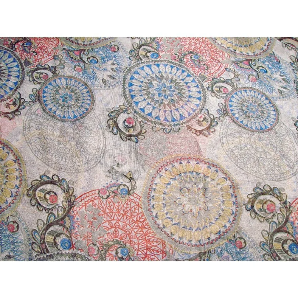 Sheer Rectangle Scarf Aztec Geo Design Multifunctional Lightweight 72x30